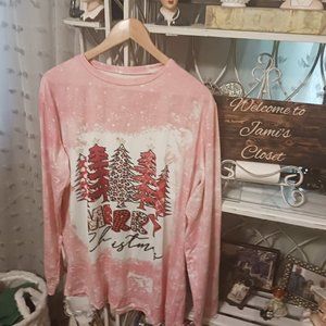 Silky Cute Christmas Long Sleeve Top 2x